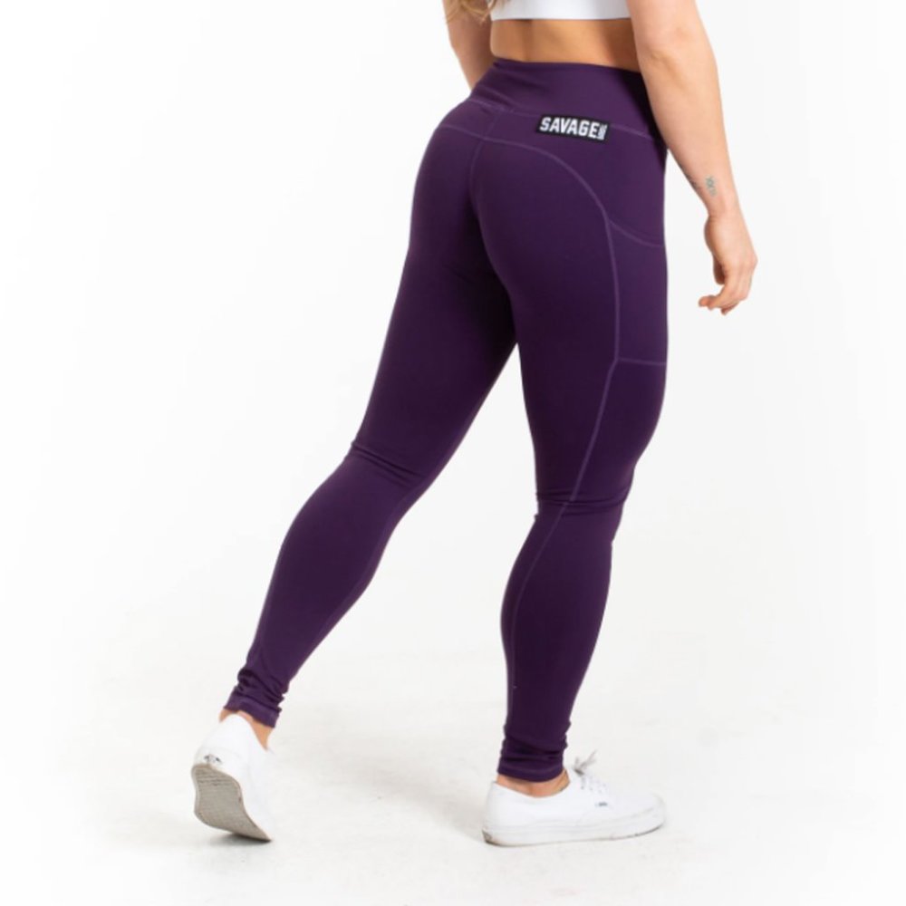 Savage Barbell 28" Plum Leggings